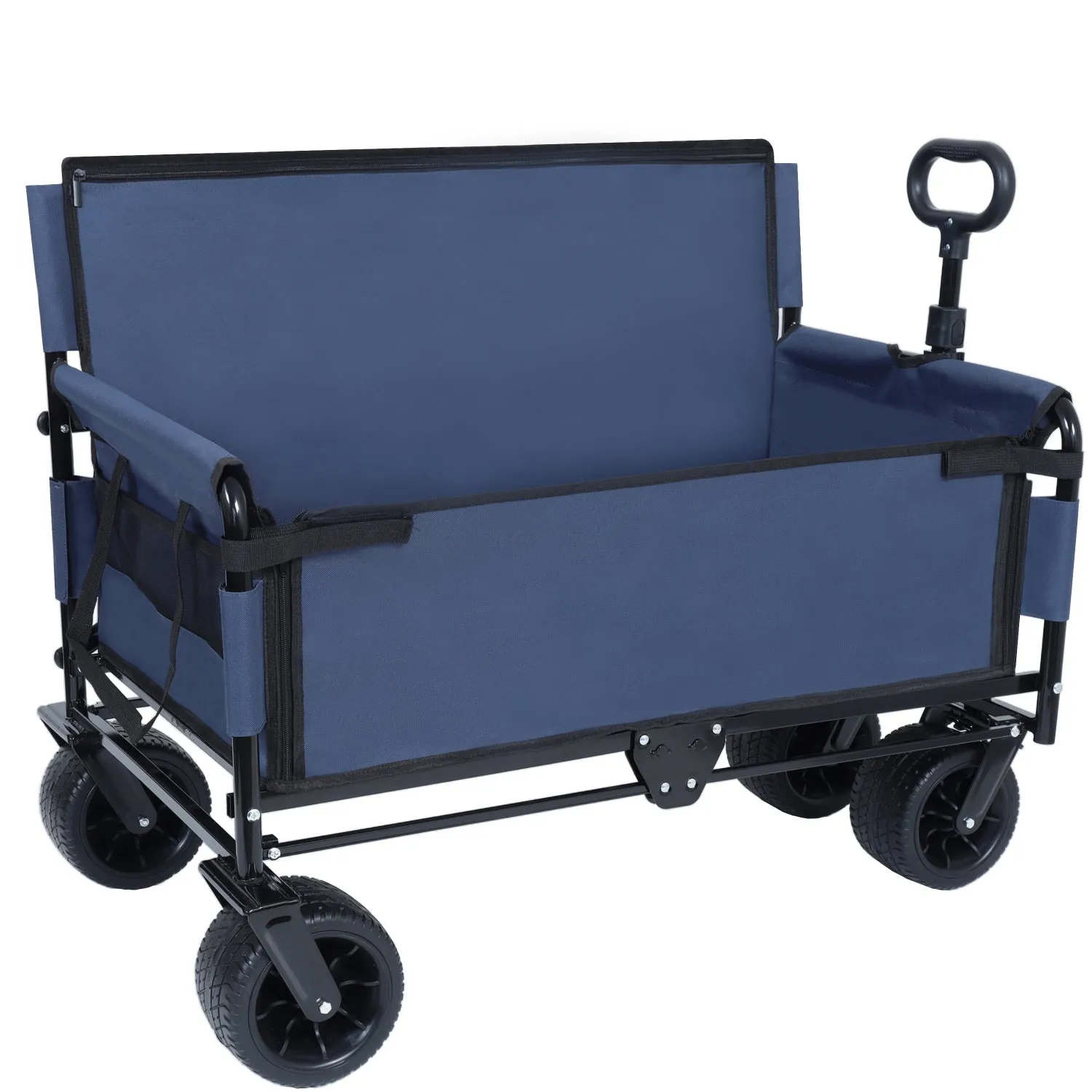 Streamdale 3-in-1 Folding Wagon Cart - 500lb, All-Terrain, Dark Blue