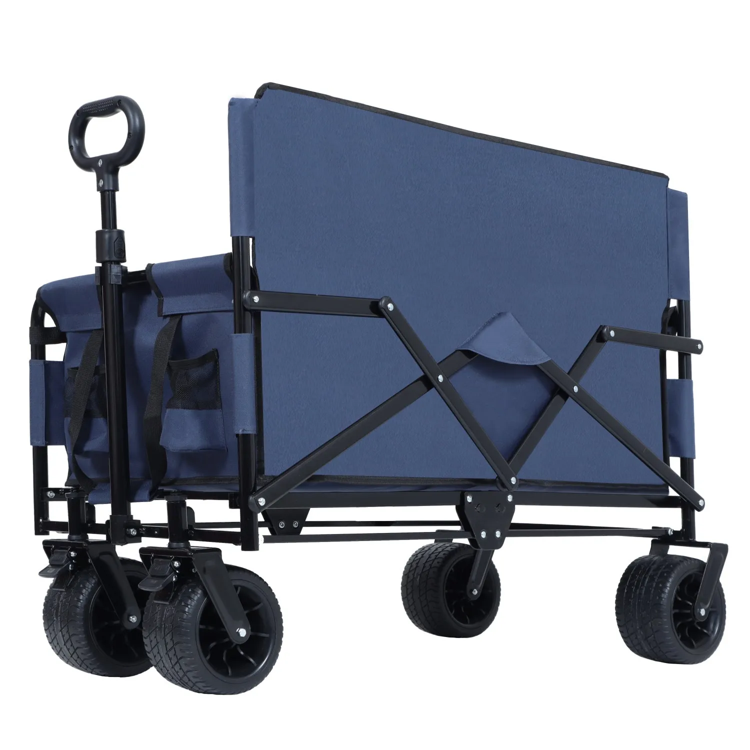 Streamdale 3-in-1 Folding Wagon Cart - 500lb, All-Terrain, Dark Blue