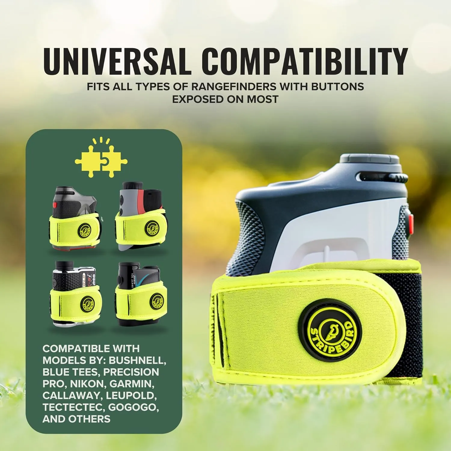 Stripebird 2.0 Slim Golf Rangefinder Magnetic Strap - Form Fitting, No Buckle, Range Finder