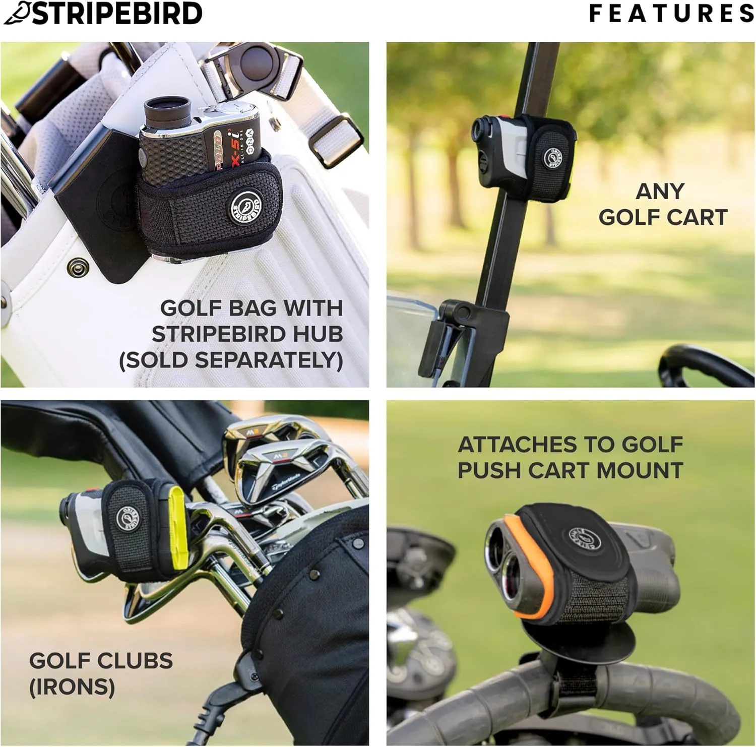 Stripebird 2.0 Slim Golf Rangefinder Magnetic Strap - Form Fitting, No Buckle, Range Finder