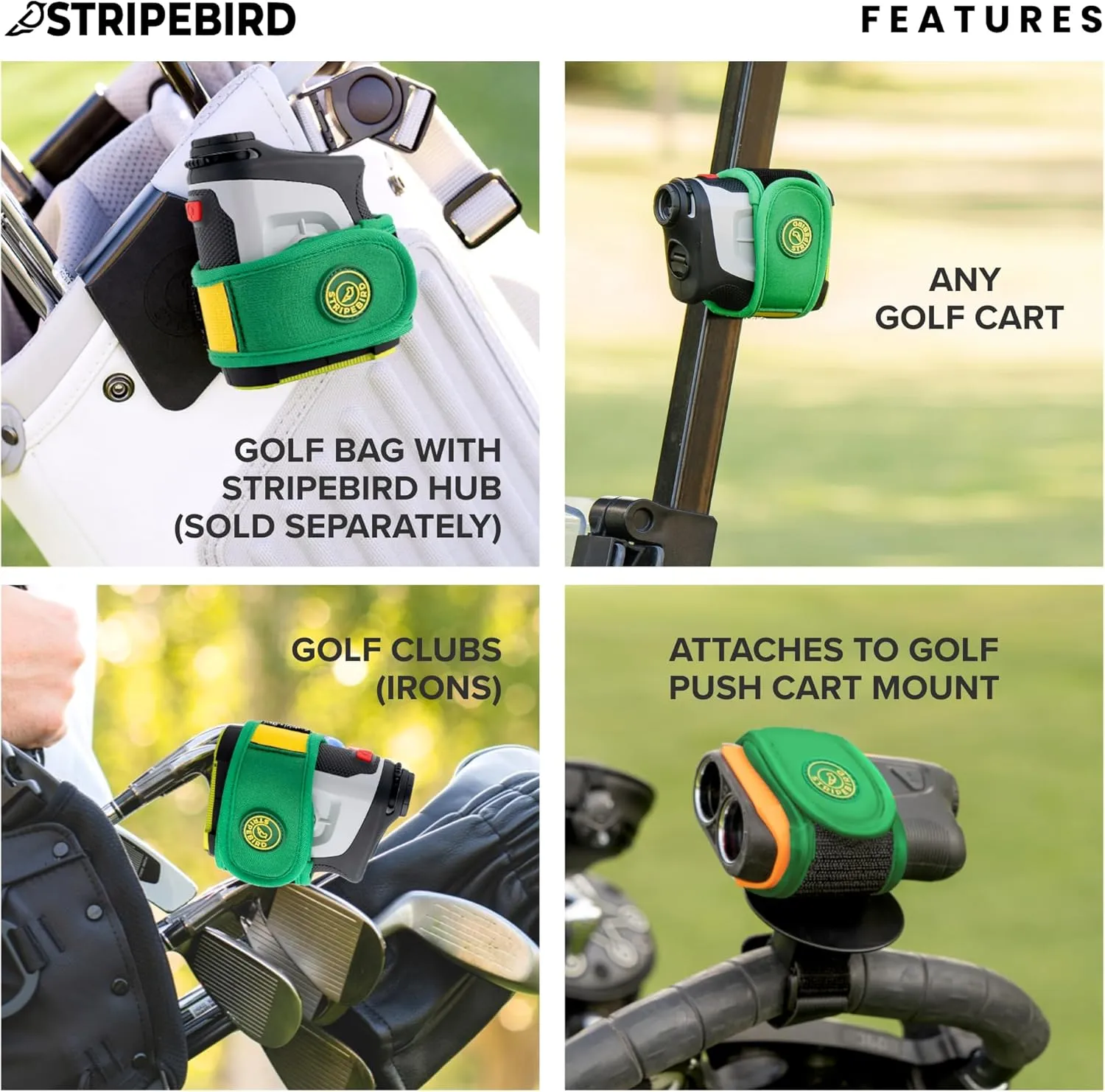 Stripebird 2.0 Slim Golf Rangefinder Magnetic Strap - Form Fitting, No Buckle, Range Finder