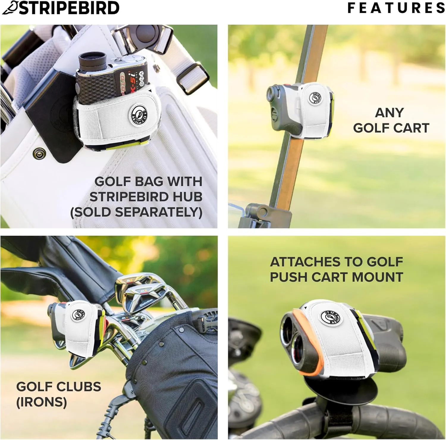 Stripebird 2.0 Slim Golf Rangefinder Magnetic Strap - Form Fitting, No Buckle, Range Finder