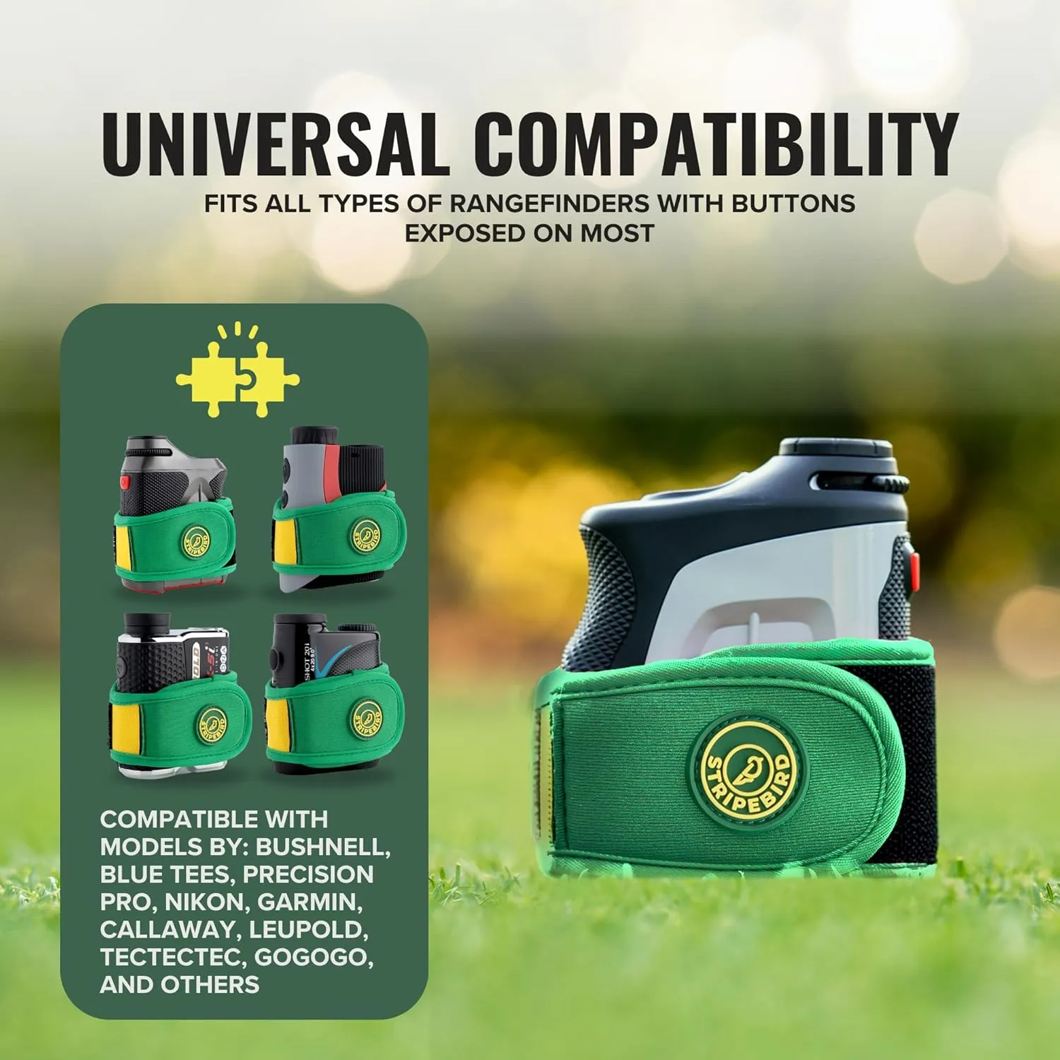 Stripebird 2.0 Slim Golf Rangefinder Magnetic Strap - Form Fitting, No Buckle, Range Finder