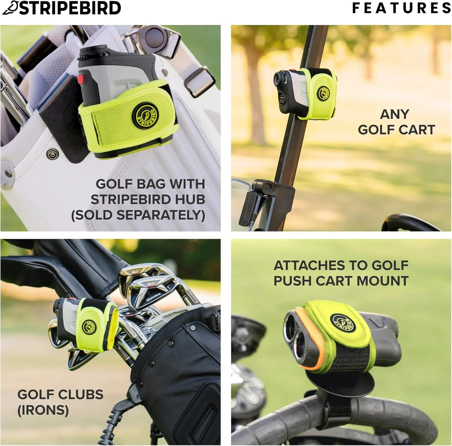 Stripebird 2.0 Slim Golf Rangefinder Magnetic Strap - Form Fitting, No Buckle, Range Finder
