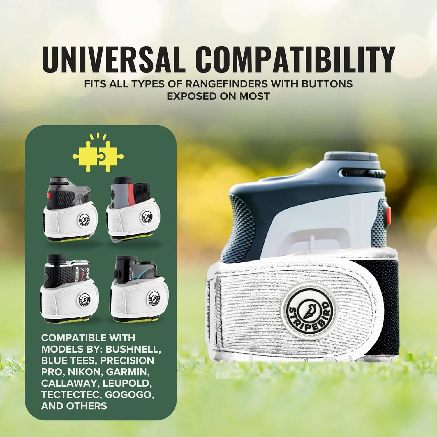 Stripebird 2.0 Slim Golf Rangefinder Magnetic Strap - Form Fitting, No Buckle, Range Finder