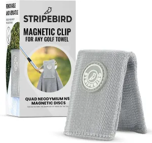 Stripebird - Magnetic Clip for Any Towel (Gray) - Highest Strength Magnet for Magnetic Golf Towel - Removable from Towels - Magnet Golf Towel - Magnetic Golf Towels for Men