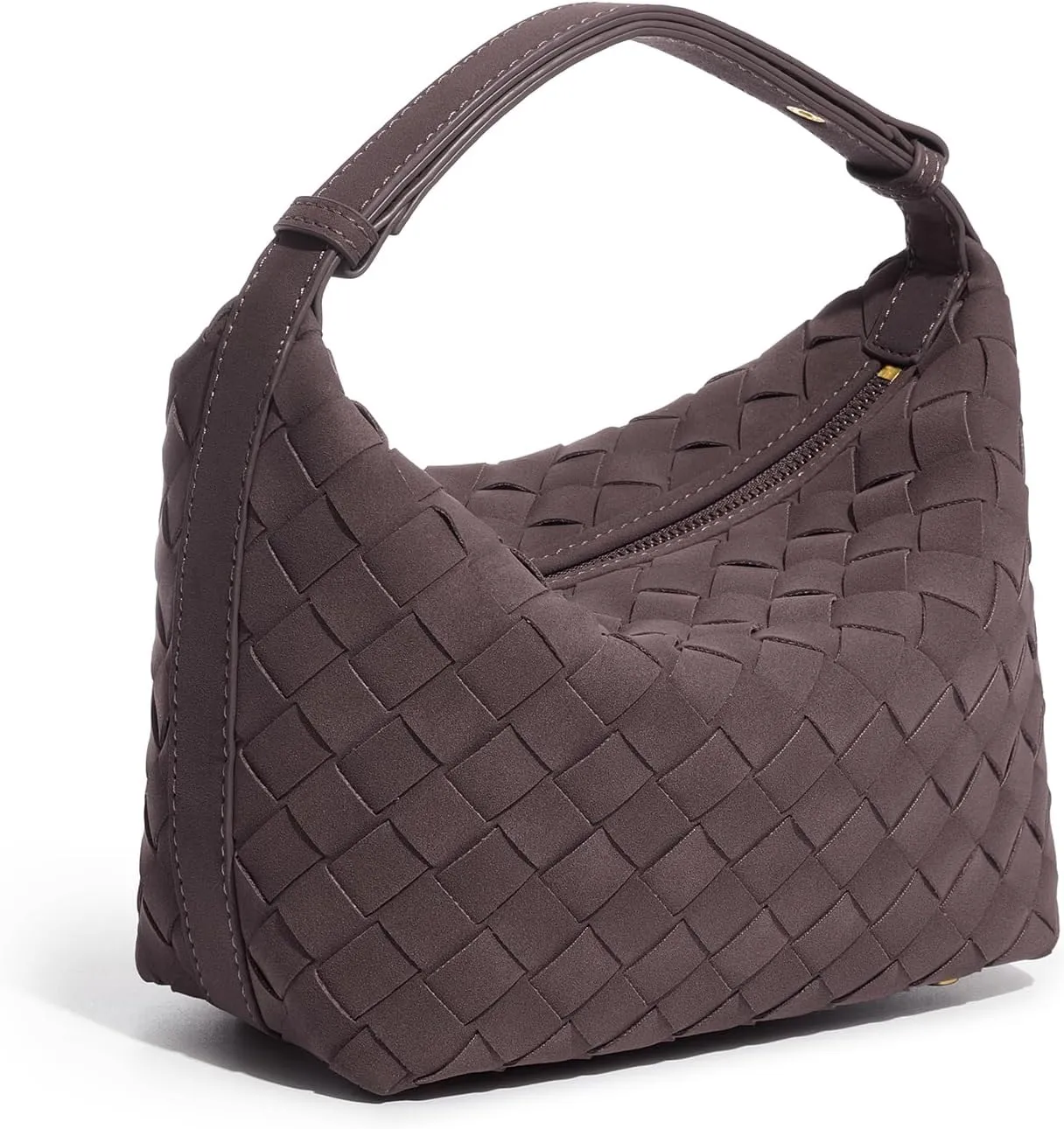 Suede Shoulder Bag for Women Top Handle Small Tote Bags Luxury Vegan Suede Handbag
