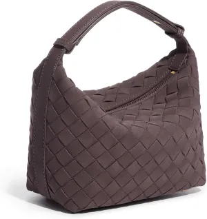 Suede Shoulder Bag for Women Top Handle Small Tote Bags Luxury Vegan Suede Handbag