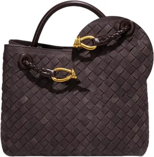 Suede Woven Tote Bag for Women, Top-handle Suede Woven Hobo Clutch Leather Crossbody Purse Shoulder Satchel Handbag