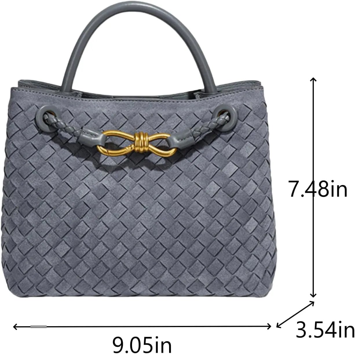 Suede Woven Tote Bag for Women, Top-handle Suede Woven Hobo Clutch Leather Crossbody Purse Shoulder Satchel Handbag