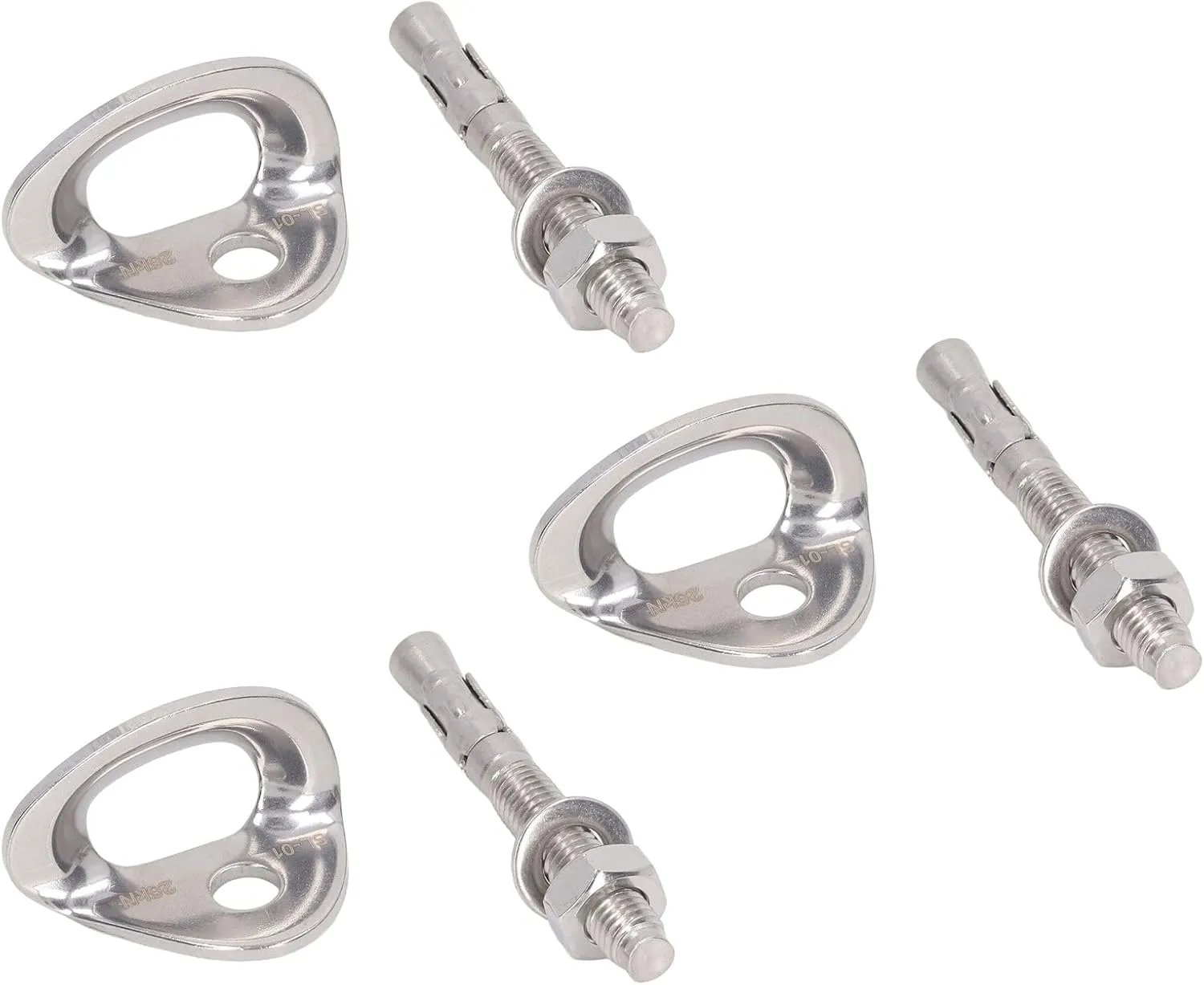 SUNGOOYUE 3pcs Climbing Bolt Hanger with Screws, Stainless Steel Rock Climbing Bolt Anchor for Rigging Device