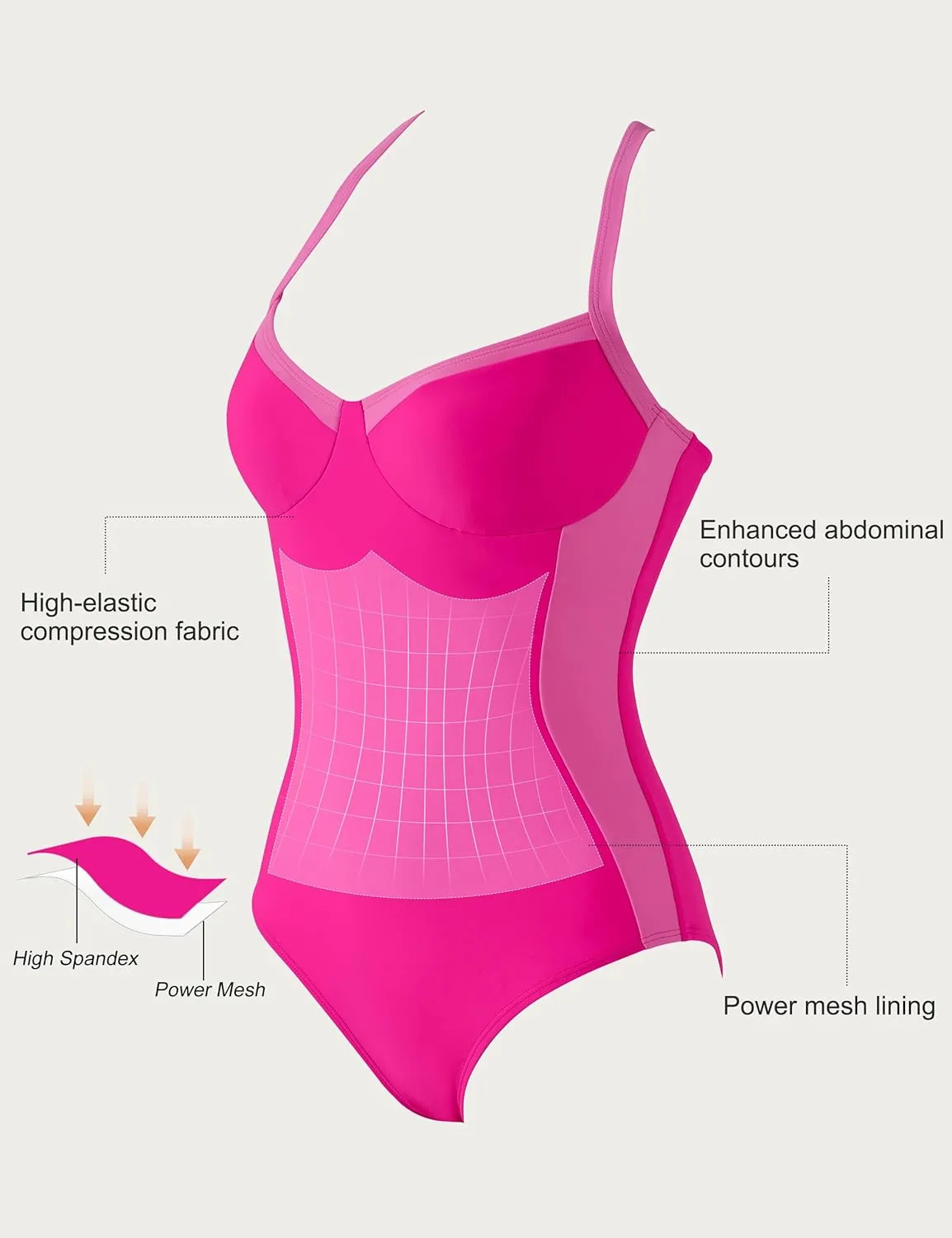 SUUKSESS Womens Tummy Control One Piece Swimsuit Sexy Crisscross Back Bathing Suit