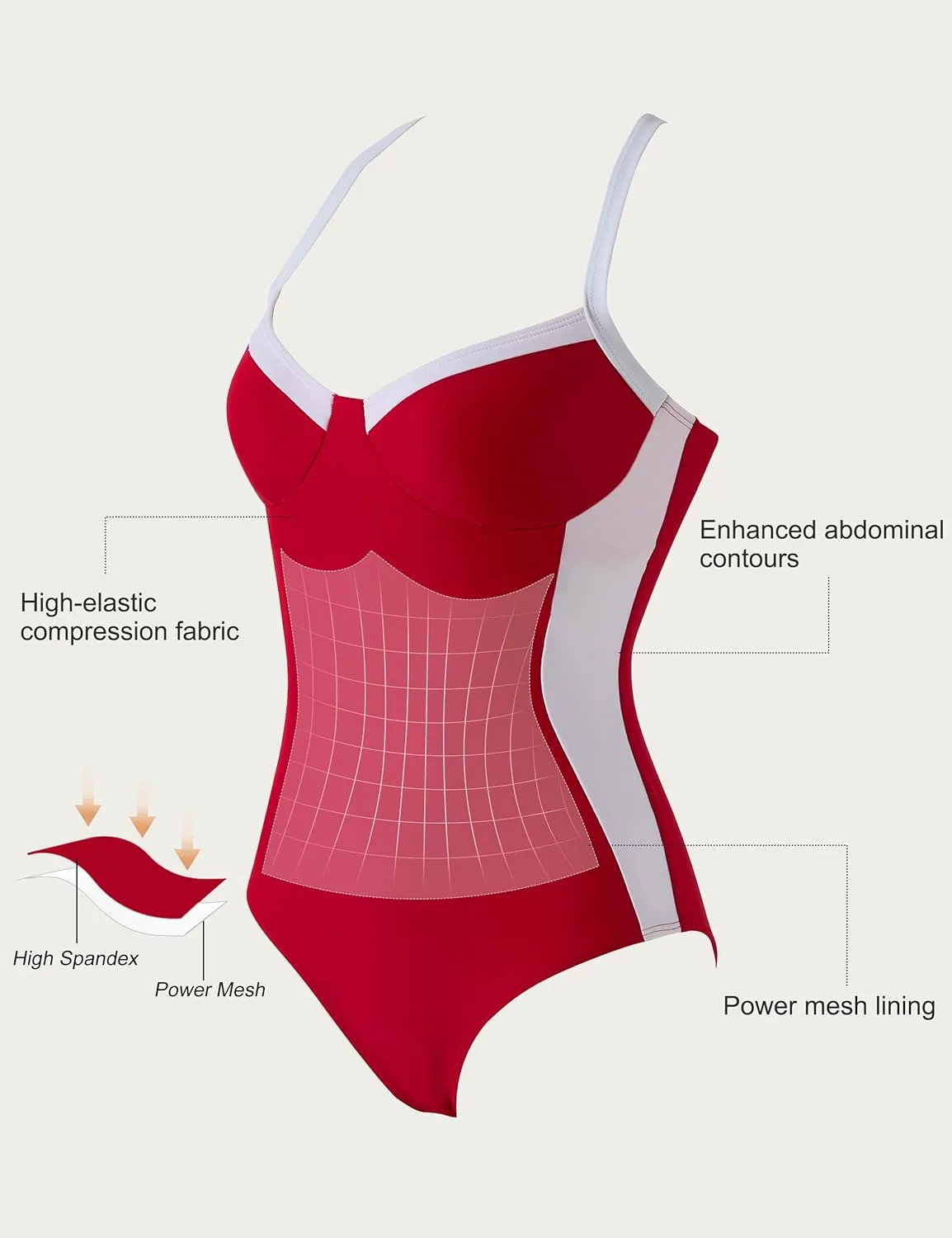 SUUKSESS Womens Tummy Control One Piece Swimsuit Sexy Crisscross Back Bathing Suit