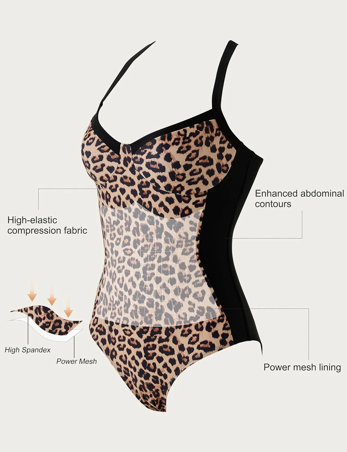 SUUKSESS Womens Tummy Control One Piece Swimsuit Sexy Crisscross Back Bathing Suit