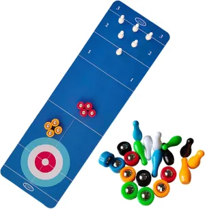 Tabletop Curling, 3 in 1 Curling Bowling Shuffleboard Game Board, Portable Indoor Shuffleboard Table Game, Easy to Set Up, Play & Portable, Parent-Child Games for Indoor and Outdoor