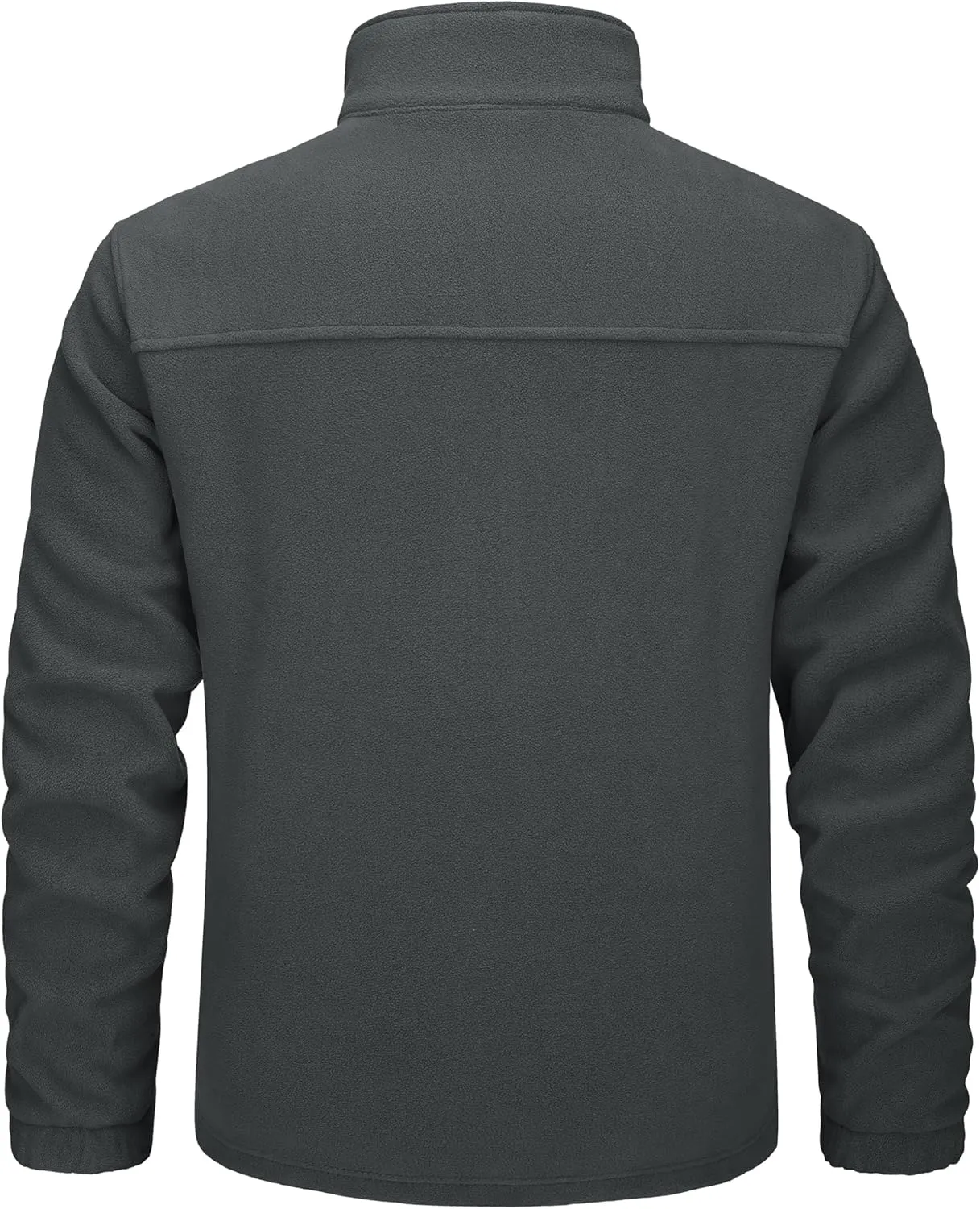 TACVASEN Men's Polar Fleece Jacket Full Zip Lightweight Tactical Jacket with Pockets Winter Coats Warm Casual Hiking Outdoor