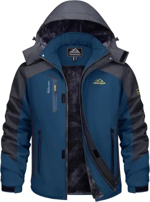 TACVASEN Winter Jacket Men's Water-Resistant Fleece Jacket Snow Ski Jacket Military Tactical Jacket Coat Parka Hood Raincoat