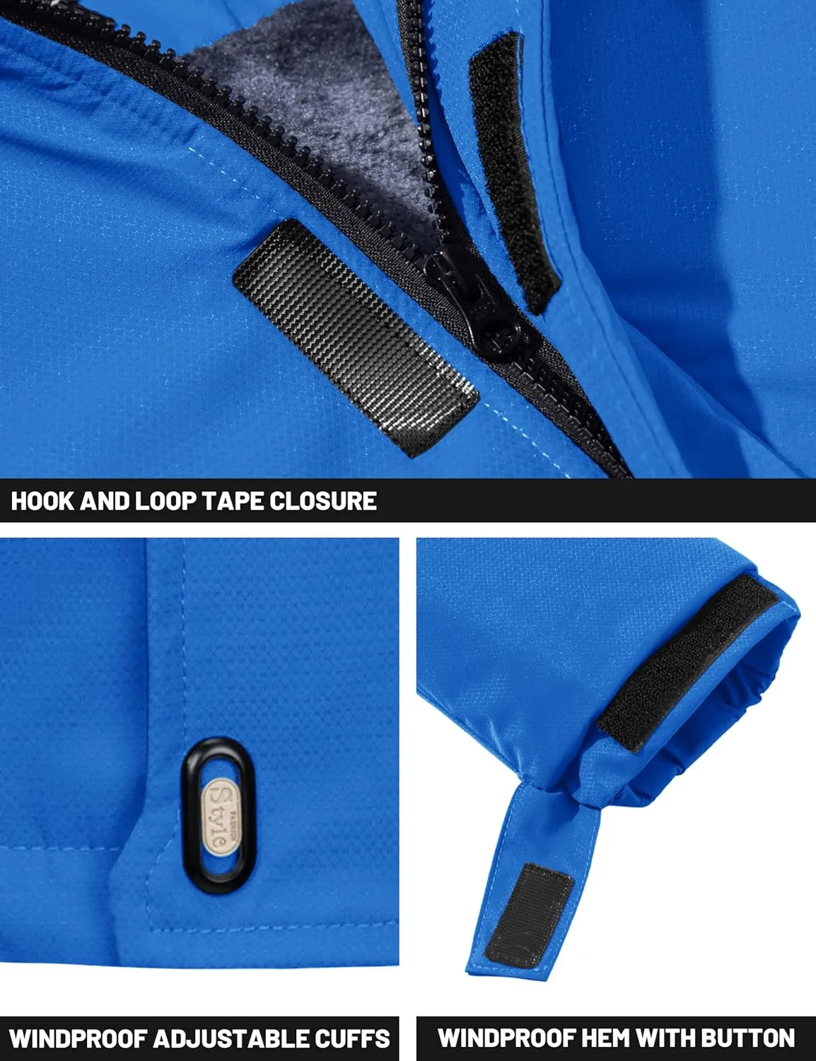 TACVASEN Winter Jacket Men's Water-Resistant Fleece Jacket Snow Ski Jacket Military Tactical Jacket Coat Parka Hood Raincoat