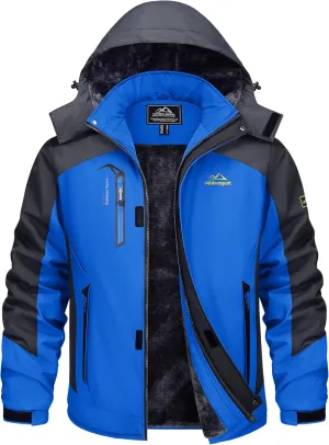 TACVASEN Winter Jacket Men's Water-Resistant Fleece Jacket Snow Ski Jacket Military Tactical Jacket Coat Parka Hood Raincoat