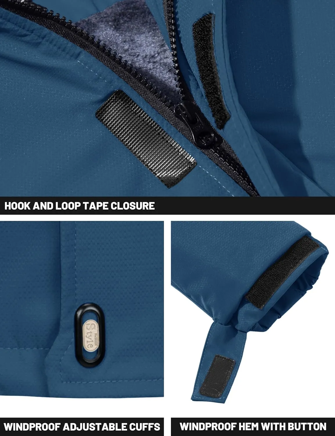 TACVASEN Winter Jacket Men's Water-Resistant Fleece Jacket Snow Ski Jacket Military Tactical Jacket Coat Parka Hood Raincoat