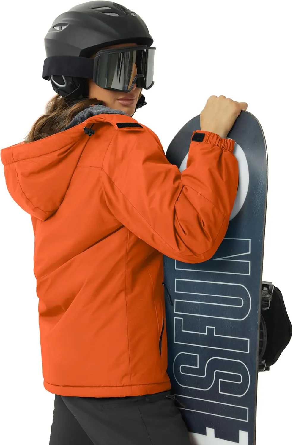TACVASEN Women's Winter Jacket Waterproof Ski Jacket Hooded Fleece Lined Warm Snow Coat Mountain Windproof Rain Windbreaker