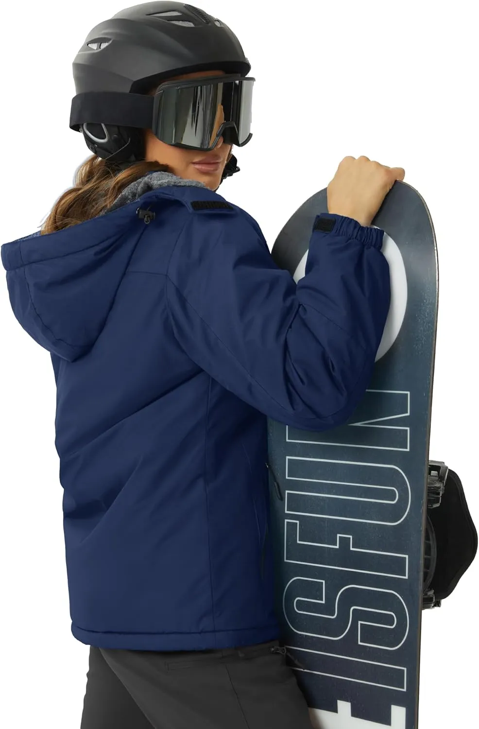 TACVASEN Women's Winter Jacket Waterproof Ski Jacket Hooded Fleece Lined Warm Snow Coat Mountain Windproof Rain Windbreaker