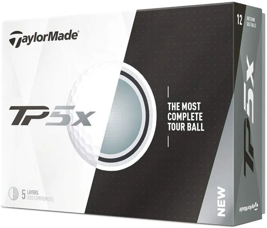 Taylor Made Tour Preferred5 X White Golf Balls #1-#4 12-Ball Pack