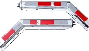 TBOZZ Chrome Angled Mud Flap Hanger with Conspicuity Tape,1-1/8" in Mounting Bolt Spacing,30" Length. with 13 inch Enhanced Spring Inside.Plus 5 inch Flat Band clamp