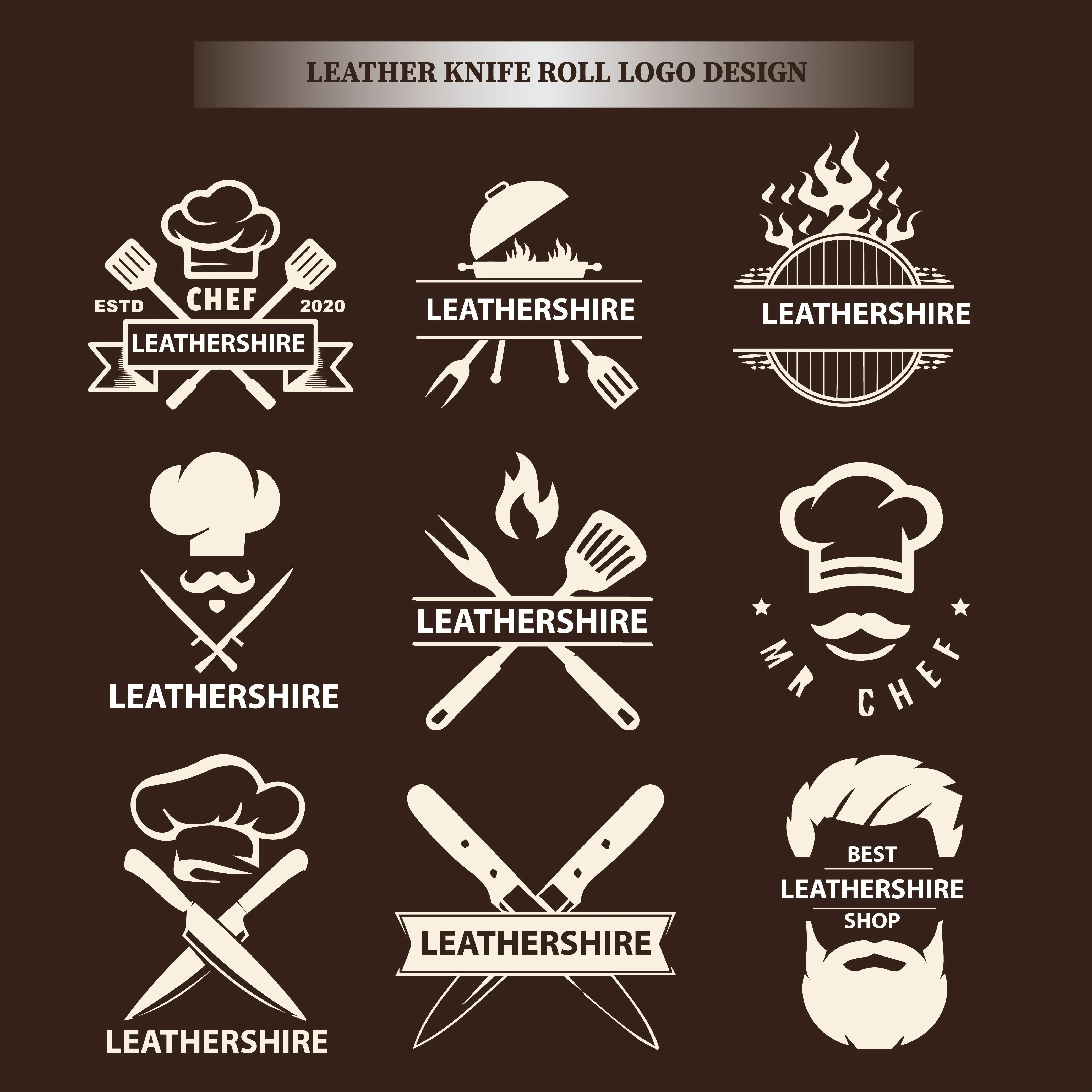The County Durham Black Wax 10 Pocket Handmade Leather Chef Roll