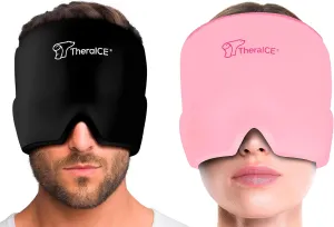 TheraICE Migraine Relief Cap, Soothing Headache Ice Pack Mask Products, Cooling Gel Hat, Face Cold Compress Head Wrap for Tension, Stress & Hangover