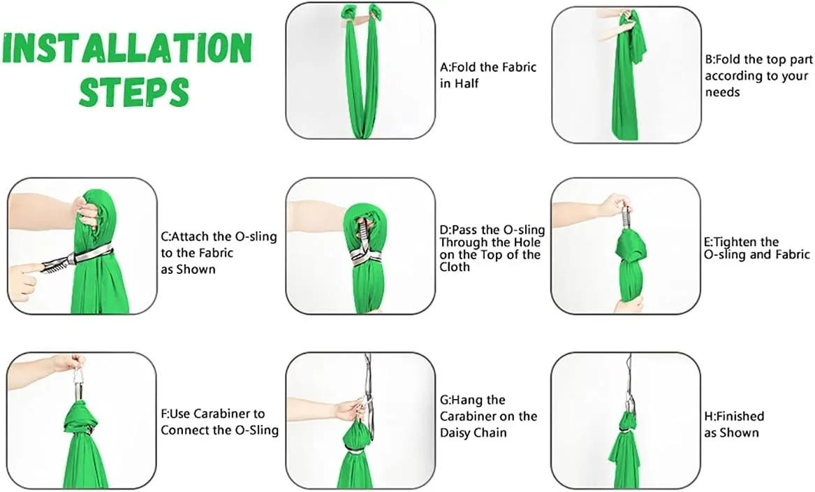 Therapy Swing for Kids with Special Needs (Hardware Included) Sensory Swing Snuggle Swing Indoor Adjustable Aerial Yoga for Children with Autism, ADHD, Aspergers, Sensory Integration (Green)