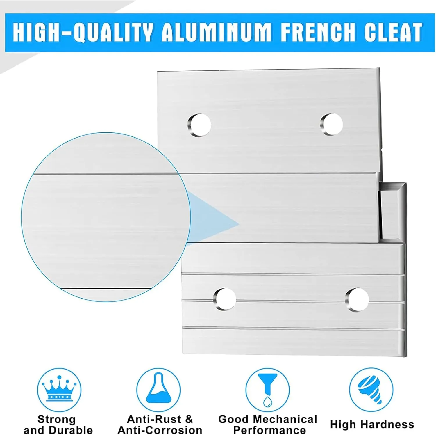 Therwen 40 Pcs French Cleat Picture Hanger Kit Heavy Duty Mirror Wall Mounting Brackets Z Clip Mirror Hanging Hardware Aluminum Hanger Supports (2 Inch)