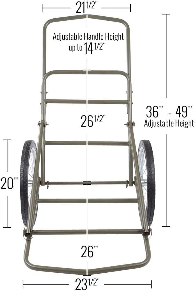 THUNDERBAY Folding Deer Game Cart, Heavy Duty Big Game Deer Hauler Cart 750lbs Capacity for Luggage Firewood Deer Animal
