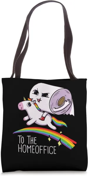 Toilet Paper Riding Unicorn TP Roll Shortage Fun Home Office Tote Bag