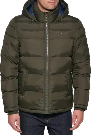 Tommy Hilfiger Men's Down Alternative Hooded Puffer Jacket (Standard and Big & Tall)