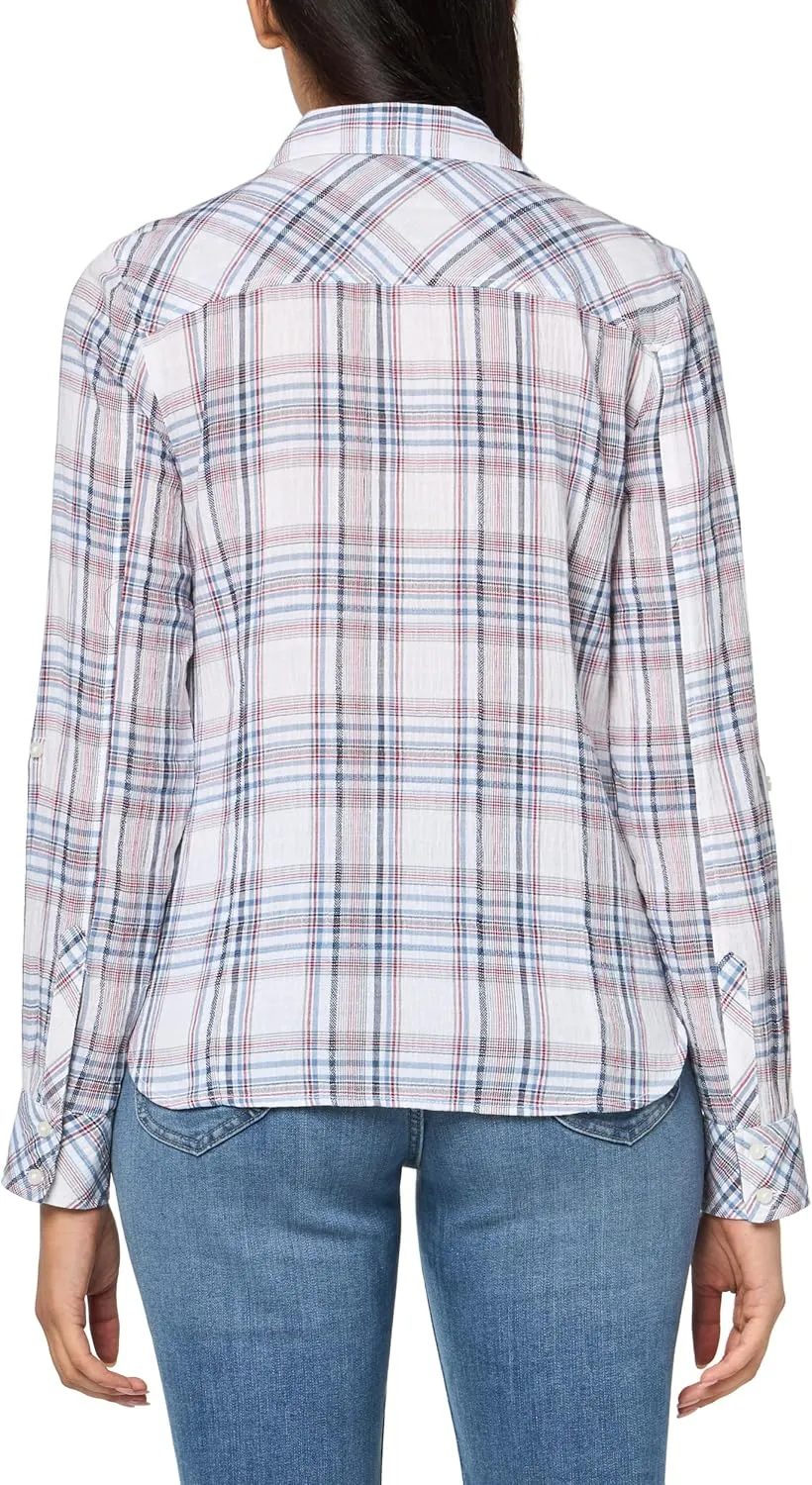 Tommy Hilfiger Women's Plaid Lurex Button Up Shirt