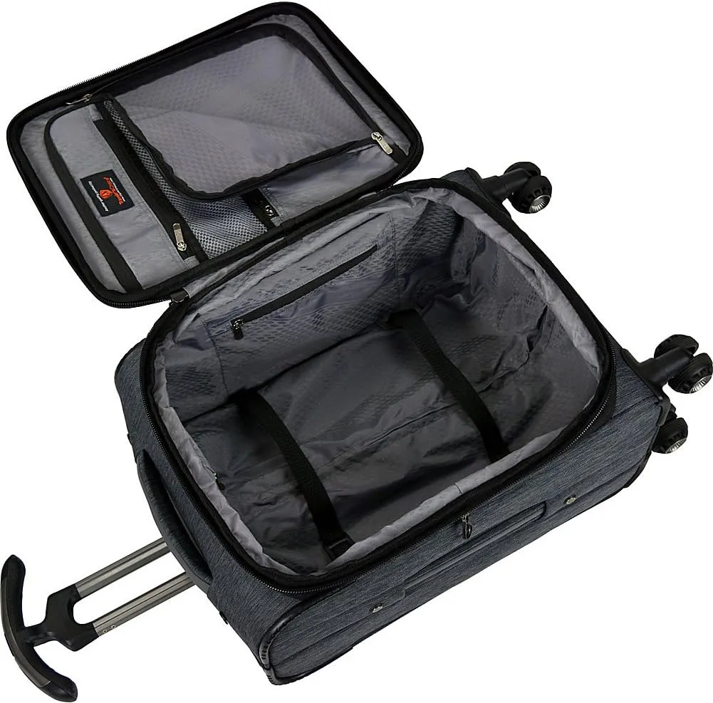 Traveler's Choice T-Cruiser Expandable Spinner Luggage, Gray, Silverwood Softside (21-Inch)