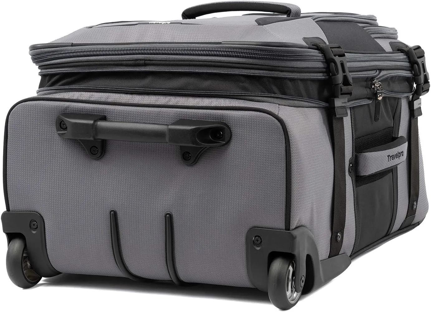 Travelpro Unisex-Adult Bold-Softside Expandable Rollaboard Upright Luggage, Grey/Black, Checked-Medium 25-Inch