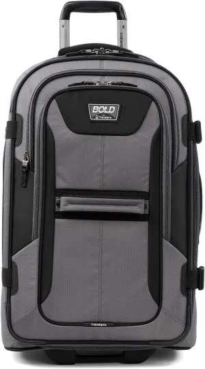 Travelpro Unisex-Adult Bold-Softside Expandable Rollaboard Upright Luggage, Grey/Black, Checked-Medium 25-Inch