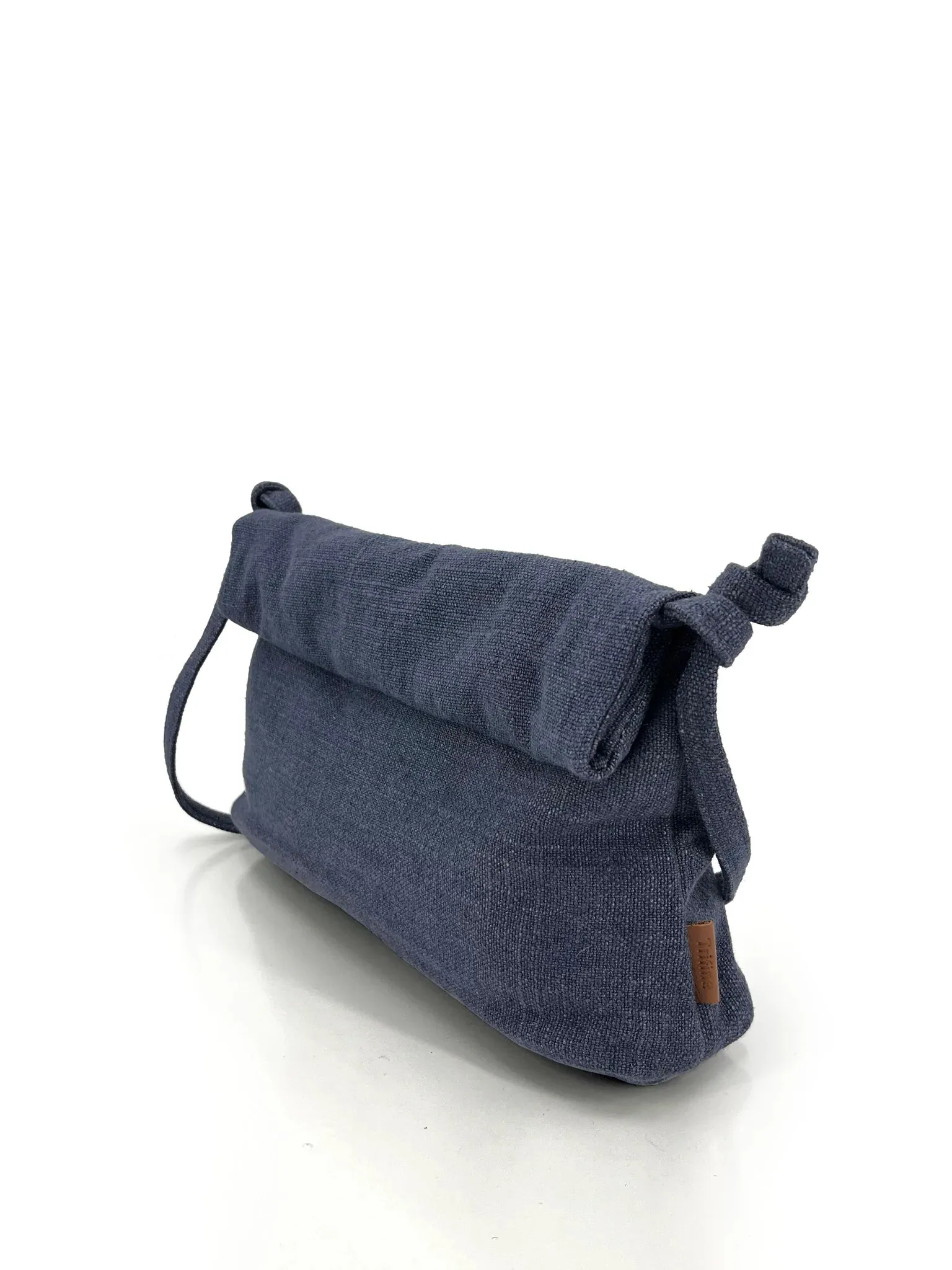 Trifine Natural Roll-top Bag-Navy
