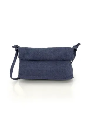 Trifine Natural Roll-top Bag-Navy