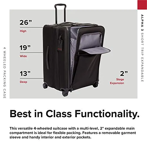 TUMI Alpha 3 Short Trip Expandable 4 Wheeled Packing Case Black