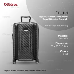 TUMI Tegra-Lite Inter Front Pocket Exp 4 Wheeled Carry-On - Black