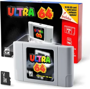 Ultra 64 Flash Cart for N64   16 Gb SD Card.