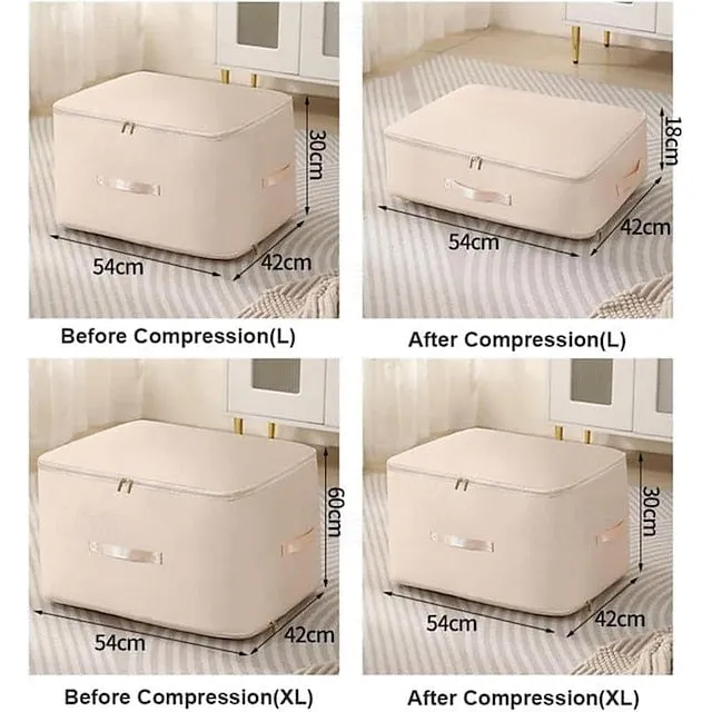 Ultra Space Saving Self Compression Organizer, 2024 Upgrade Space Saving Self Compression Organizer for Comforters Compression Duvet Storage Bag Large Capacity Organizer Bag for Comforters