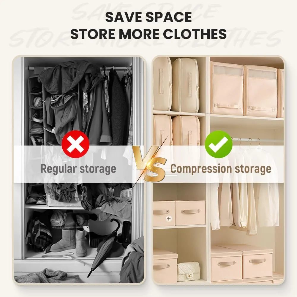 Ultra Space Saving Self Compression Organizer, 2025 New Storage Organizerr, Dustproof and Moisture-proof Compression Storage Bag for Comforters, Clothes, Blankets (Blue, X-Large)