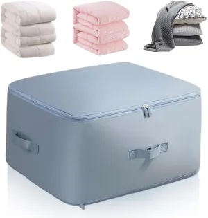Ultra Space Saving Self Compression Organizer, 2025 New Storage Organizerr, Dustproof and Moisture-proof Compression Storage Bag for Comforters, Clothes, Blankets (Blue, X-Large)