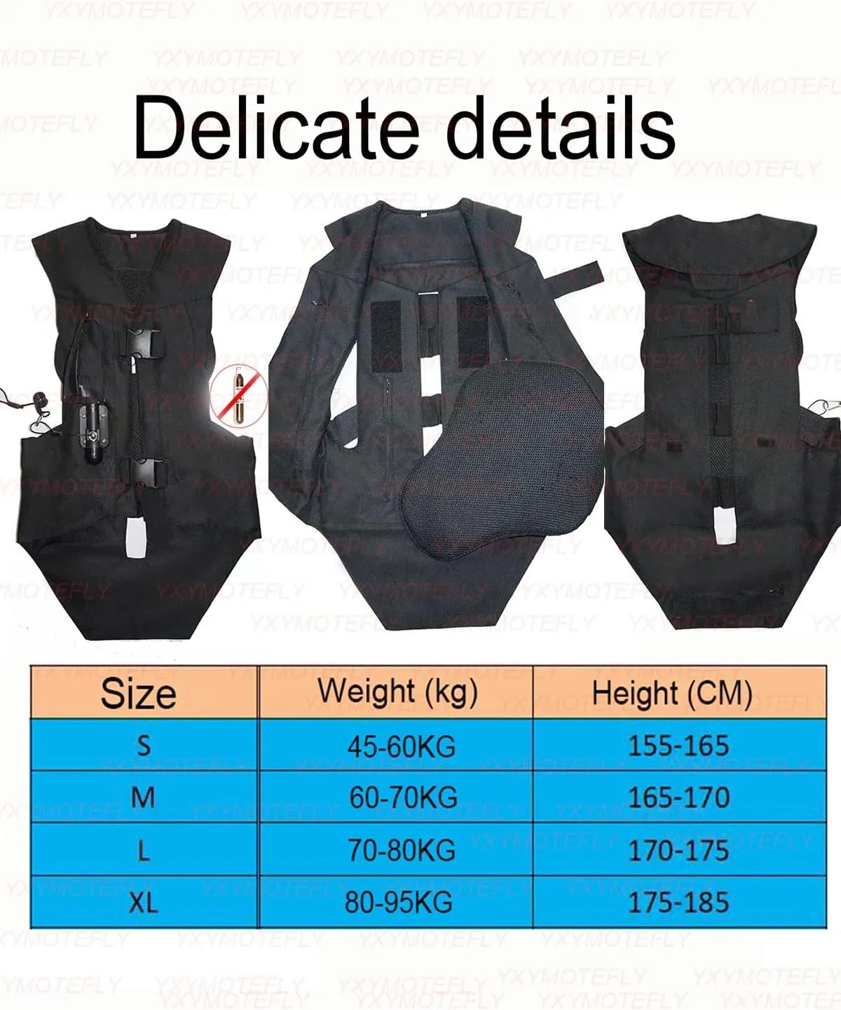 Unisex Horse Riding Airbag Vest Wearable Air Bag Jackets Reusable/with Back Protector 0.1S Trigger