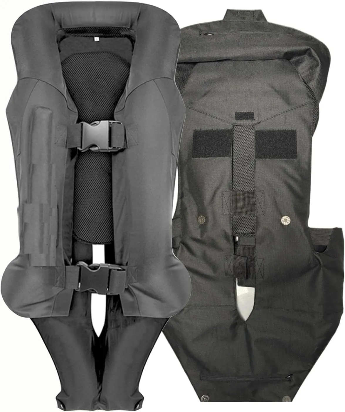 Unisex Horse Riding Airbag Vest Wearable Air Bag Jackets Reusable/with Back Protector 0.1S Trigger