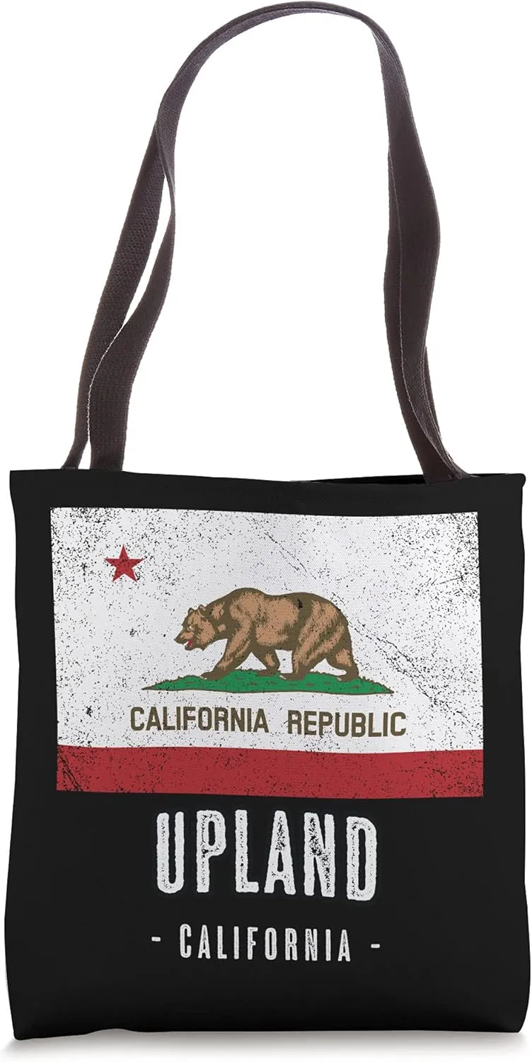 UPLAND - California | Cali City Souvenir - CA Flag Top Tote Bag
